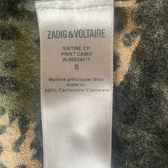 💚Zadig & Voltaire Camo Print CASHMERE Zip Sweater Jacket Hood Small $495
Rare! - Picture 5 of 10